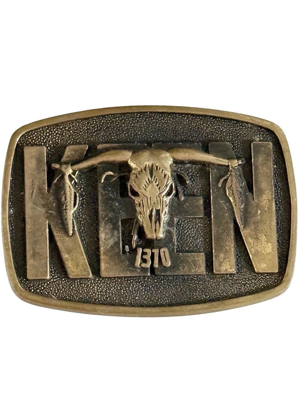 Vintage KEEN 1370 AM Country Radio Belt Buckle San Jose Solid Brass 1980s
